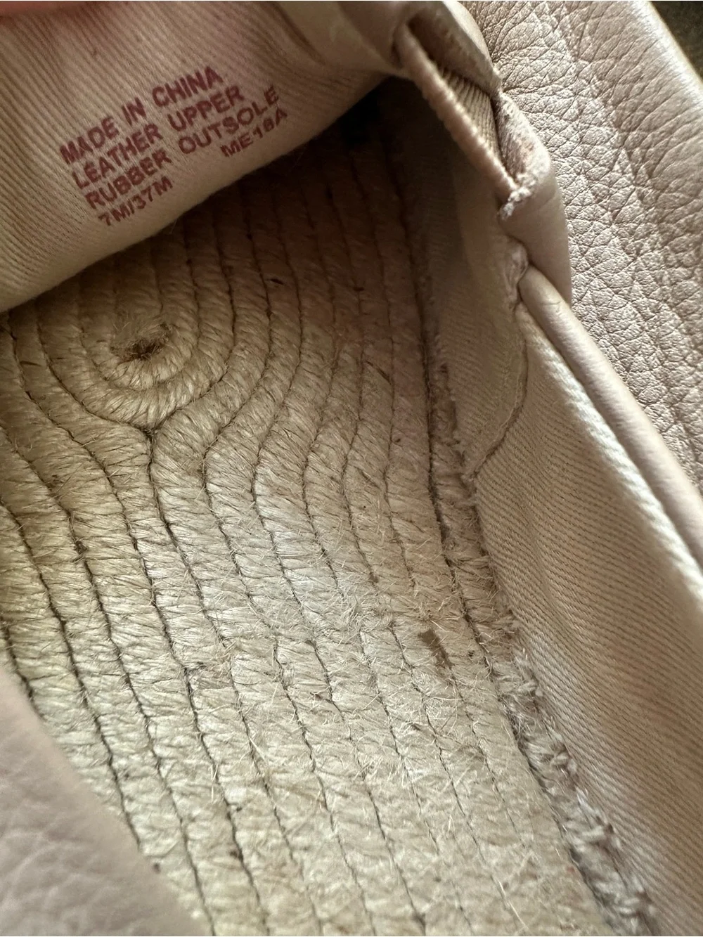 Michael Kors Kendrick Slip Ons Two-Tone Beige and Black Espadrille Flats Size 7